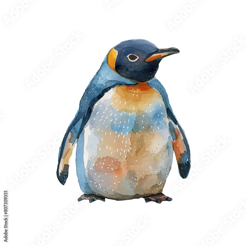 penguin vector illustration in watercolor style