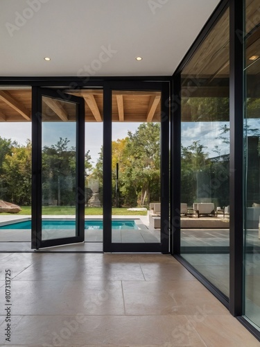 Contemporary Portal  Home Entrance Transformed by Grand Glass Sliding Doors