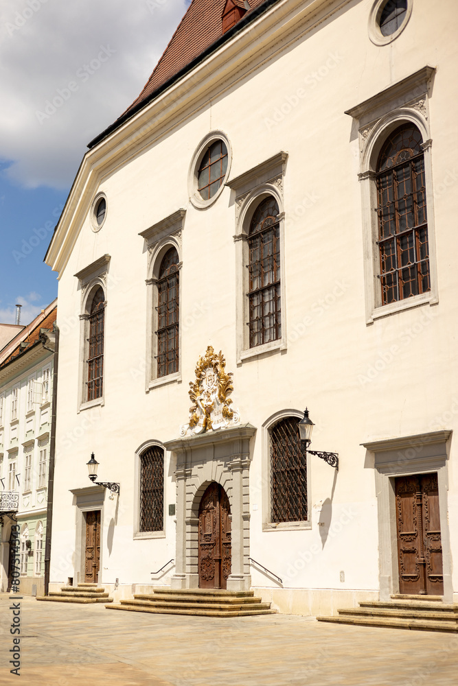 Fototapeta premium City Hall in the Old Town of Bratislava, Slovakia. Concept of travel, tourism and vacation