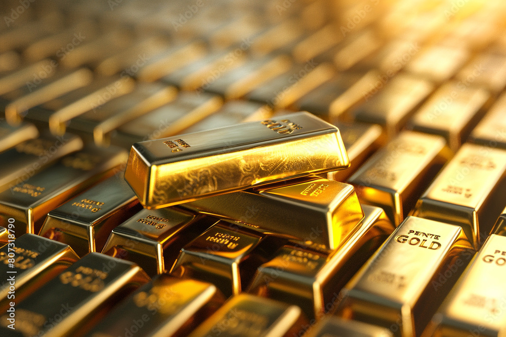 Gold bars stack for financial concept Gold bars stack for financial concept