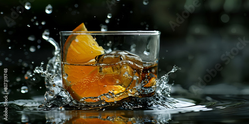 Refreshing cocktail with citrus fruit