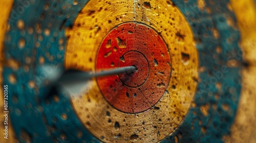 Arrow Hitting Target Close Up