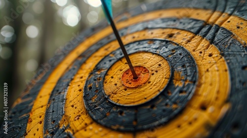 Arrow Hitting Target Close Up