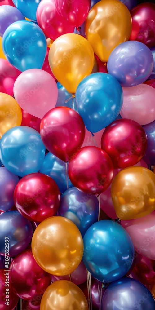 A lot of colorful balloons with a shiny surface A lot of colorful balloons with a shiny surface