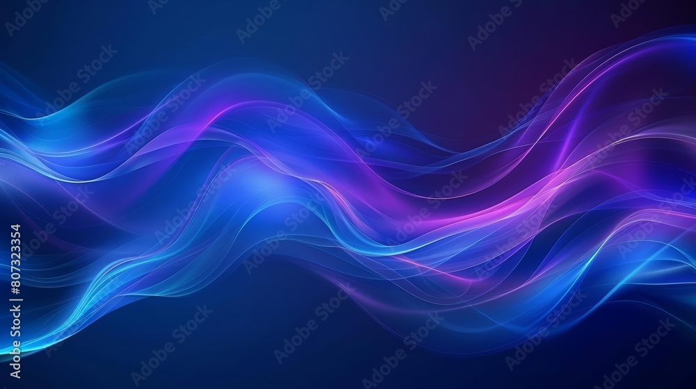 Abstract blue and purple background with blurred wavy lines, dark gradient, high resolution, banner design, dark blue background, blur effect, smooth curves, elegant Abstract blue and purple background with blurred wavy lines, dark gradient, high resolution, banner design, dark blue background, blur effect, smooth curves, elegant