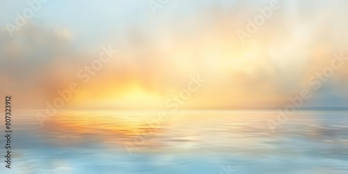 abstract blurred background with pastel colors and bokeh effects, light blue sky and sun rays of an impressionist painter