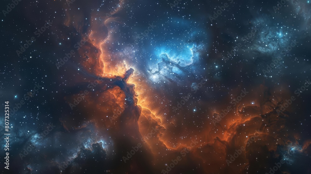 amazing nebula, dark blue and orange, stars in background, cinematic, epic, space, galaxy, universe, fantasy amazing nebula, dark blue and orange, stars in background, cinematic, epic, space, galaxy, universe, fantasy