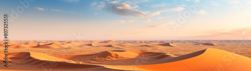 Breathtaking desert landscape at sunset photo
