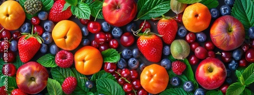 fruits and berries top view