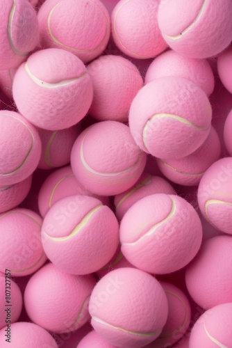 many pastel pink tennis balls background photo