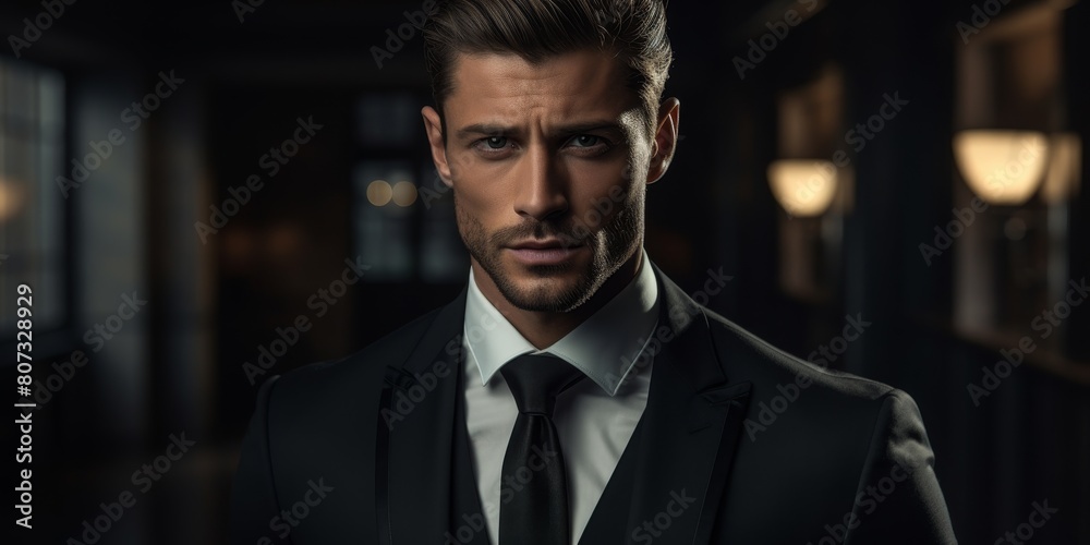 Serious businessman in dark suit and tie Serious businessman in dark suit and tie