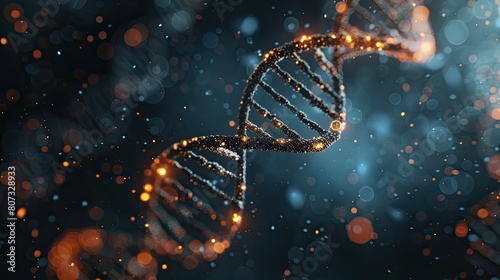 DNA spiral on a dark background