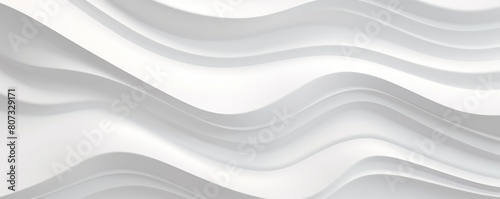 White abstract wavy pattern in white color, monochrome background with copy space texture for display products blank copyspace for design text 