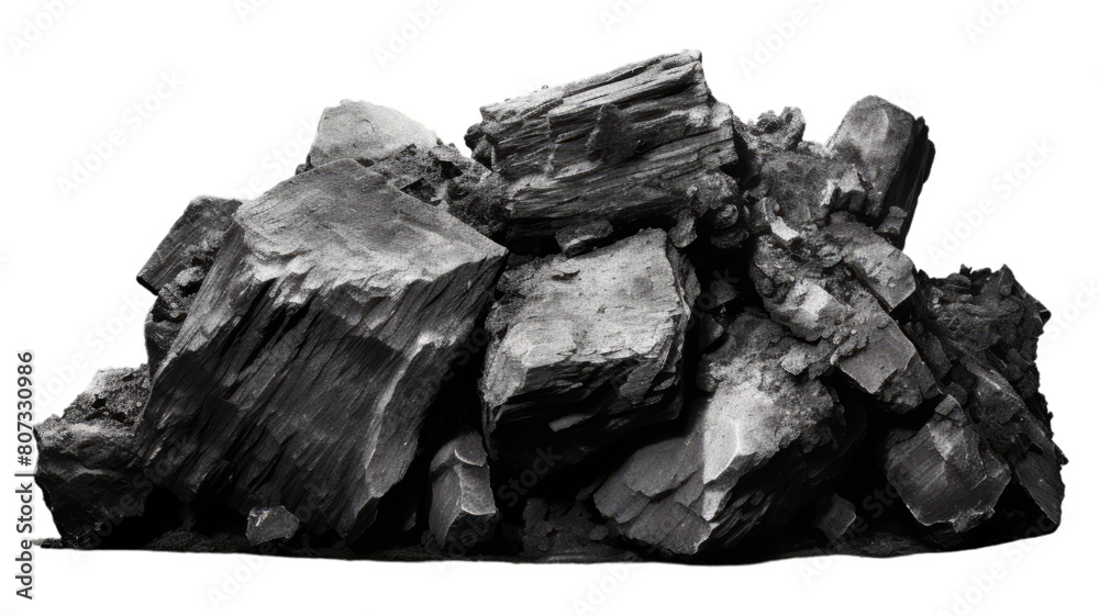 Charcoal isolated on transparent png background. Generative ai