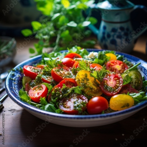 Fresh and colorful tomato salad
