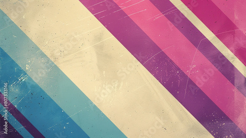 90s-style retro background with purple and blue abstract stripes with texture
