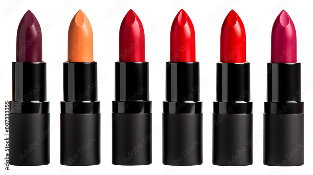 Lipsticks isolated on transparent png background. Generative ai Lipsticks isolated on transparent png background. Generative ai