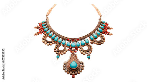 Necklace isolated on transparent png background. Generative ai