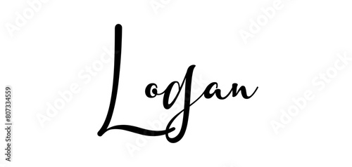 logan - black color - name written - ideal for websites, presentations, greetings, banners, cards, t-shirt, sweatshirt, prints, cricut, silhouette, sublimation, tag	