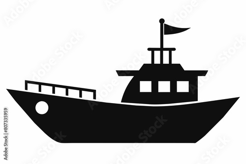Boat icon vector silhouette 