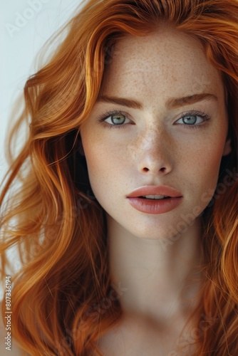 Woman With Long Hair and Blue Eyes