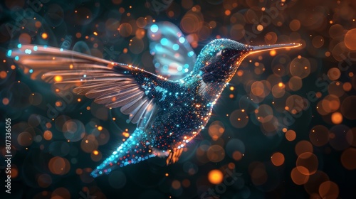 Bird Flying Through Blurry Background © olegganko