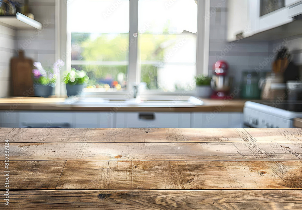 Wood table kitchen