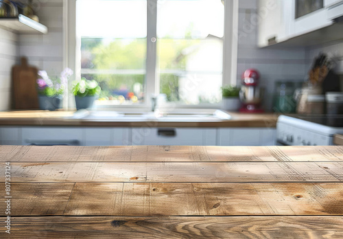 Wood table kitchen