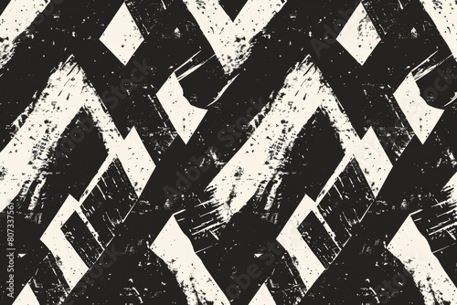 A black and white pattern with a grunge effect, perfect for adding a vintage touch to design projects