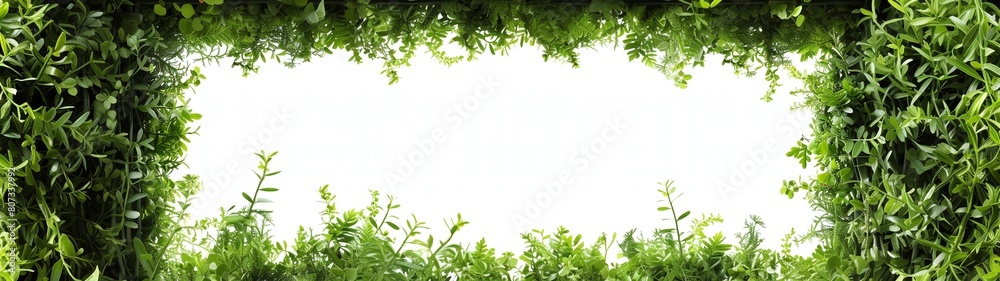 lush green foliage frame border on white background lush green foliage frame border on white background