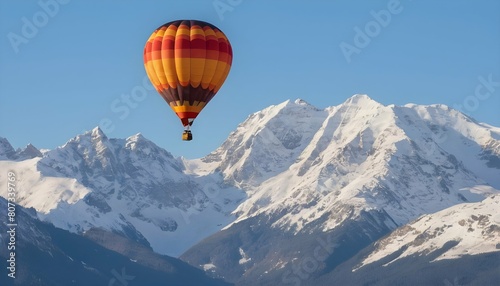 A majestic hot air balloon soaring high above snow upscaled 4