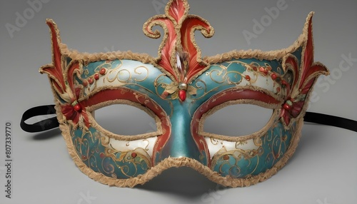 A traditional venetian mask with elaborate decorat