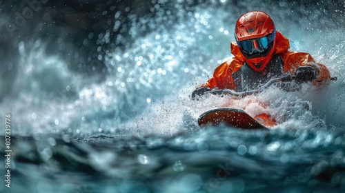 Man Riding Wave on Surfboard
