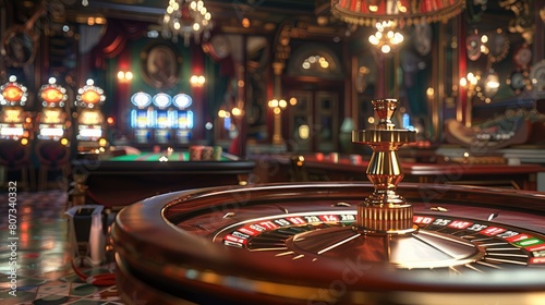 A roulette table in a speakeasy. Generative AI.