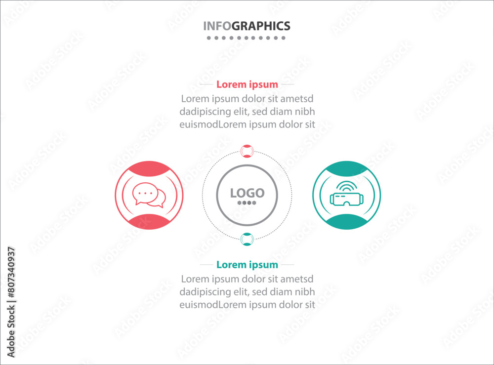 Two infographics element. Vector illustration. Vector business template for presentation. Timeline with 2 option. Vector Infographic label design template with icons and 2 options or steps. Two infographics element. Vector illustration. Vector business template for presentation. Timeline with 2 option. Vector Infographic label design template with icons and 2 options or steps.