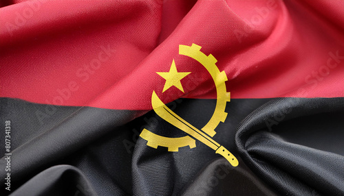 Realistic Artistic Representation of the Angola waving flag