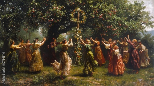 Group of People Standing in Field of Flowers