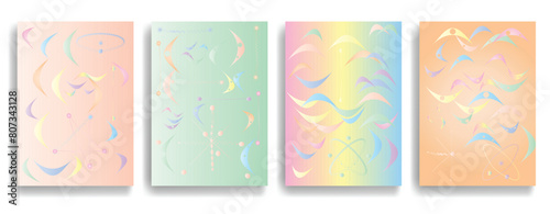 Vintage poster with mid century modern design elements . Wall art  . Vector abstract shape.