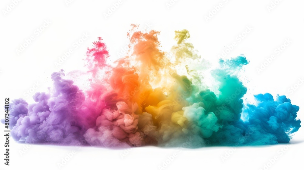Dry Soil explosion with dirt and cloud smoke. Isolated on white background. Rainbow Dirty ground abstract spread with flying particles Dry Soil explosion with dirt and cloud smoke. Isolated on white background. Rainbow Dirty ground abstract spread with flying particles