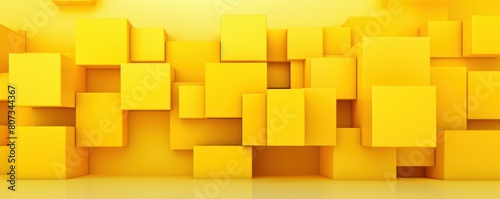 Yellow minimalistic geometric abstract background with seamless dynamic square suit for corporate, business, wedding art display products blank copyspace 