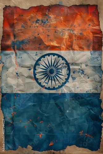 Piece of Paper Showing Flag of India