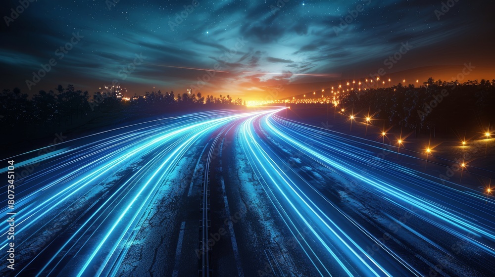Illuminated Tunnel Stretching Into the Distance Illuminated Tunnel Stretching Into the Distance
