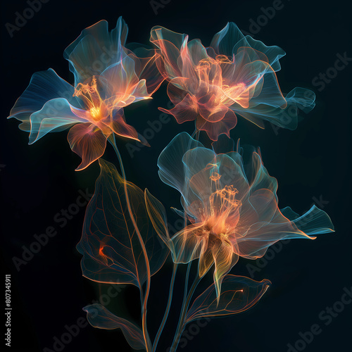 A close up of a flower with a blue background
