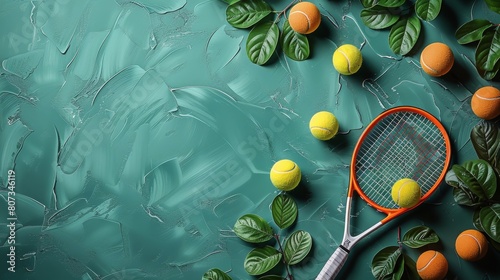 Tennis Racket and Tennis Balls on Green Surface