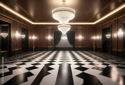 A realistic 8k art deco ballroom with a glossy che (3)