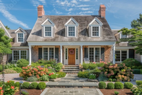 Charming Cape Cod Home Exterior with Classic Shingle Siding and Beautiful Landscaping