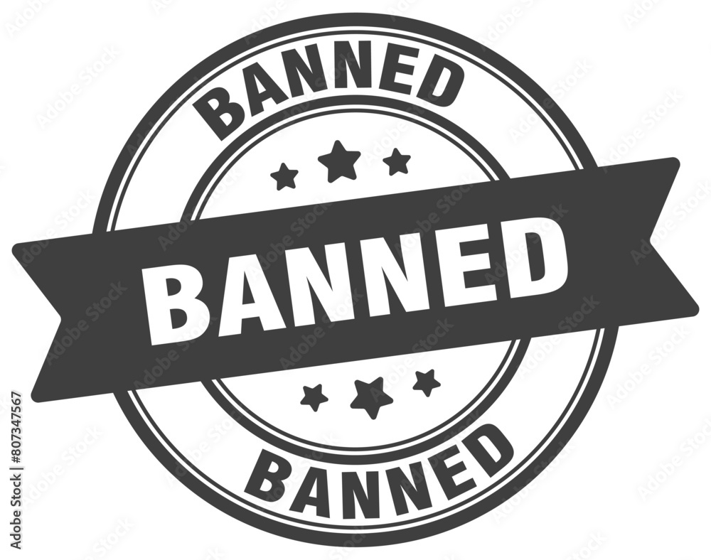 banned stamp. banned label on transparent background. round sign banned stamp. banned label on transparent background. round sign