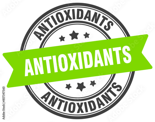 antioxidants stamp. antioxidants label on transparent background. round sign