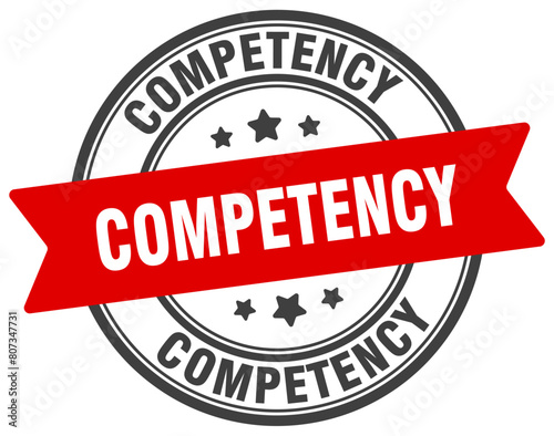 competency stamp. competency label on transparent background. round sign