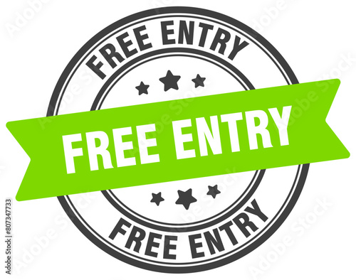 free entry stamp. free entry label on transparent background. round sign